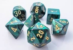 Scarab Jade / Gold 7 Dice Set - CHX27415